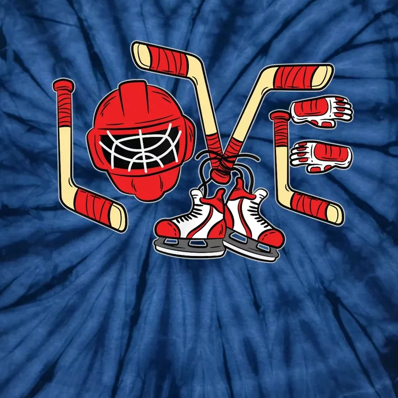 Ice Hockey Love Valentines Day Cool Sports Lover Tie-Dye T-Shirt