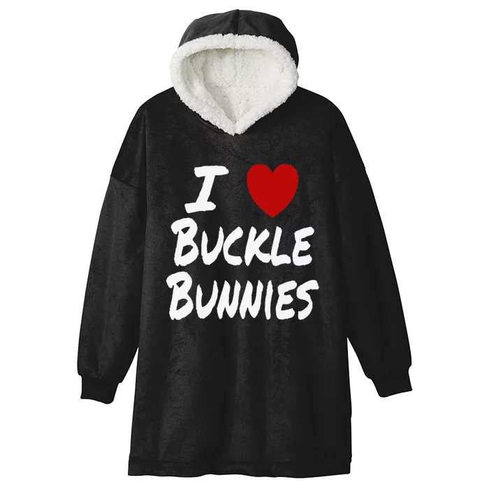 I Heart (Love) Buckle Bunnies Country Rodeo Cow Cow Hooded Wearable Blanket