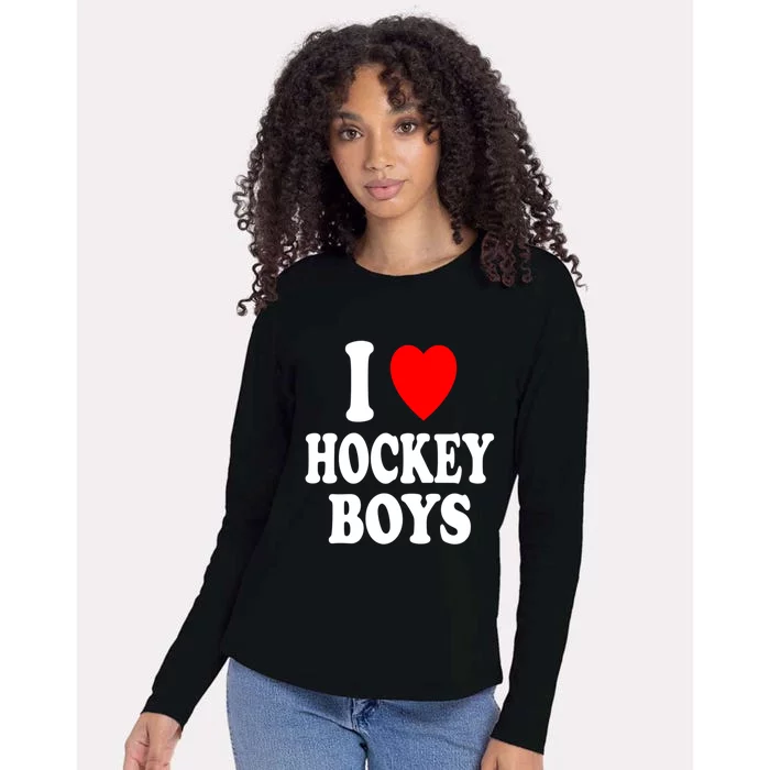 I Heart (Love) Hockey Skating Ice Attraction Hot Sexy Gift Womens Cotton Relaxed Long Sleeve T-Shirt