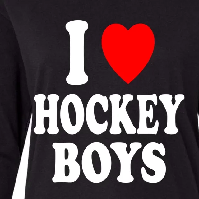 I Heart (Love) Hockey Skating Ice Attraction Hot Sexy Gift Womens Cotton Relaxed Long Sleeve T-Shirt