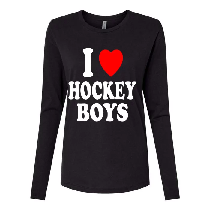 I Heart (Love) Hockey Skating Ice Attraction Hot Sexy Gift Womens Cotton Relaxed Long Sleeve T-Shirt