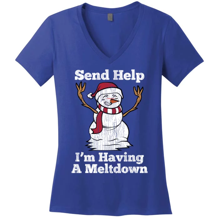 I'm Having Meltdown Snow Stressed Out Anxious Nerves Gift Women's V-Neck T-Shirt