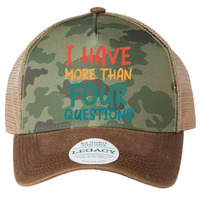 I Have More Than Four Questions Vintage Passover Seder Legacy Tie Dye Trucker Hat