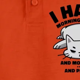 I Hate Mornings And People Funny Cat Dry Zone Grid Performance Polo