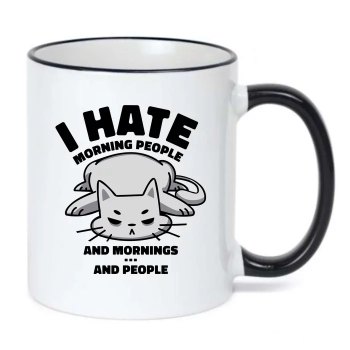 I Hate Mornings And People Funny Cat Black Color Changing Mug