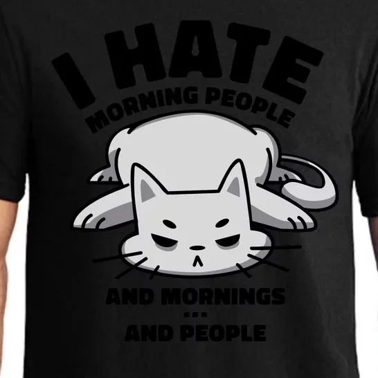 I Hate Mornings And People Funny Cat Pajama Set