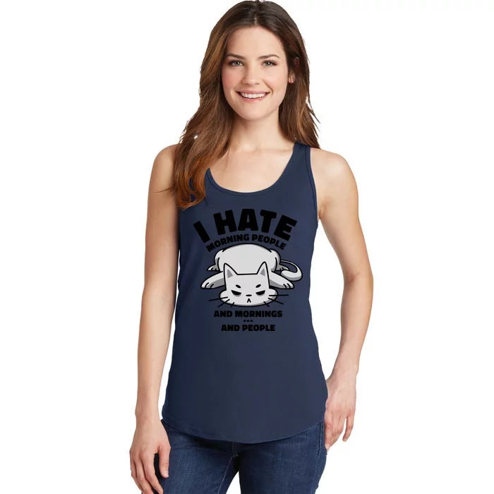 I Hate Mornings And People Funny Cat Ladies Essential Tank