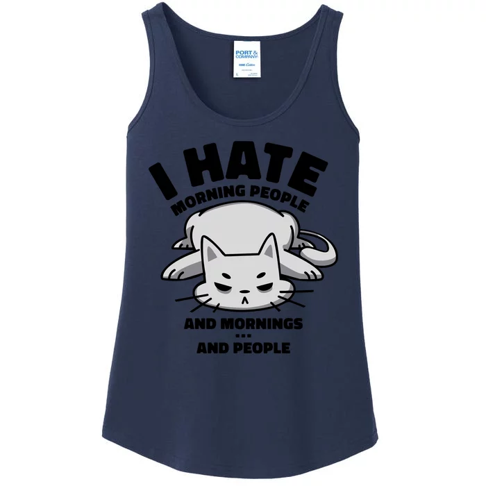 I Hate Mornings And People Funny Cat Ladies Essential Tank