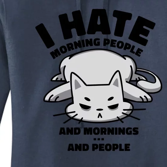 I Hate Mornings And People Funny Cat Women's Pullover Hoodie