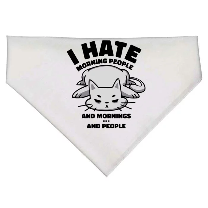 I Hate Mornings And People Funny Cat USA-Made Doggie Bandana