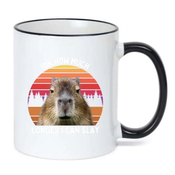 Idk How Much Longer I Can Slay Capybara Sarcastic Dank Meme Gifts Black Color Changing Mug