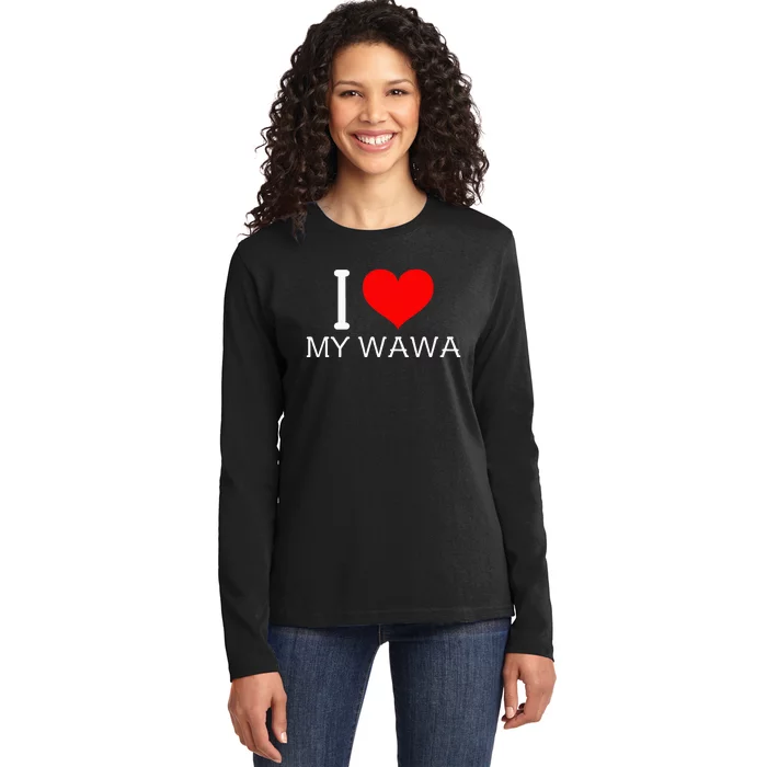 I Heart My Wa Wa Ladies Long Sleeve Shirt