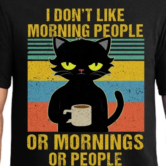 I Hate Morning People And Mornings And People Coffee Cat Gift Pajama Set