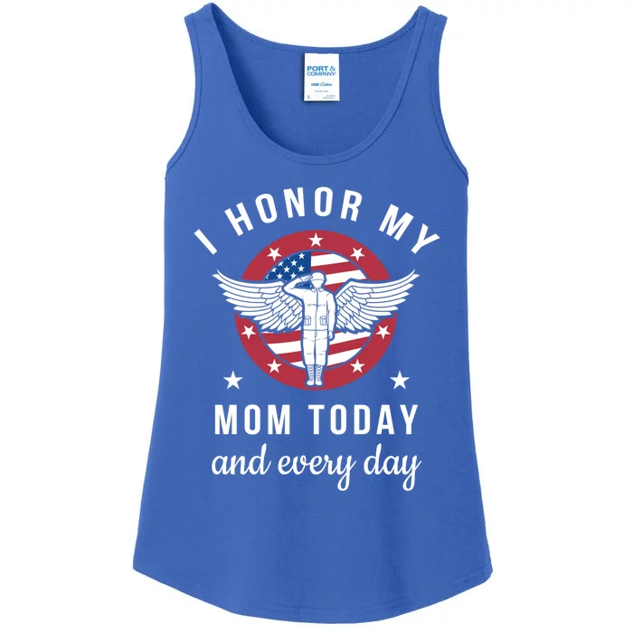 I Honor My Mom Today Gift Angel Solider Memorial Day Flag Gift Ladies Essential Tank