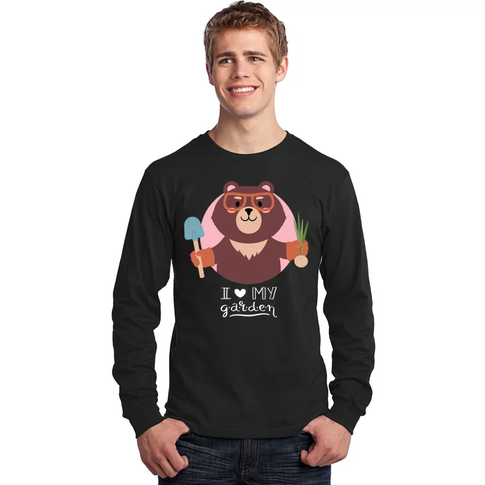 I Heart My Garden Bear Gardening Love Long Sleeve Shirt