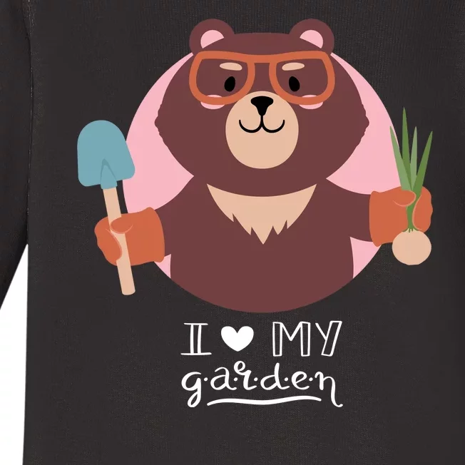 I Heart My Garden Bear Gardening Love Baby Long Sleeve Bodysuit