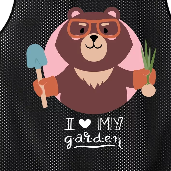 I Heart My Garden Bear Gardening Love Mesh Reversible Basketball Jersey Tank