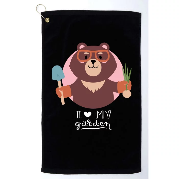 I Heart My Garden Bear Gardening Love Platinum Collection Golf Towel