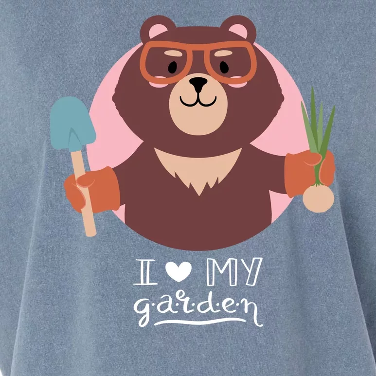 I Heart My Garden Bear Gardening Love Garment-Dyed Women's Muscle Tee