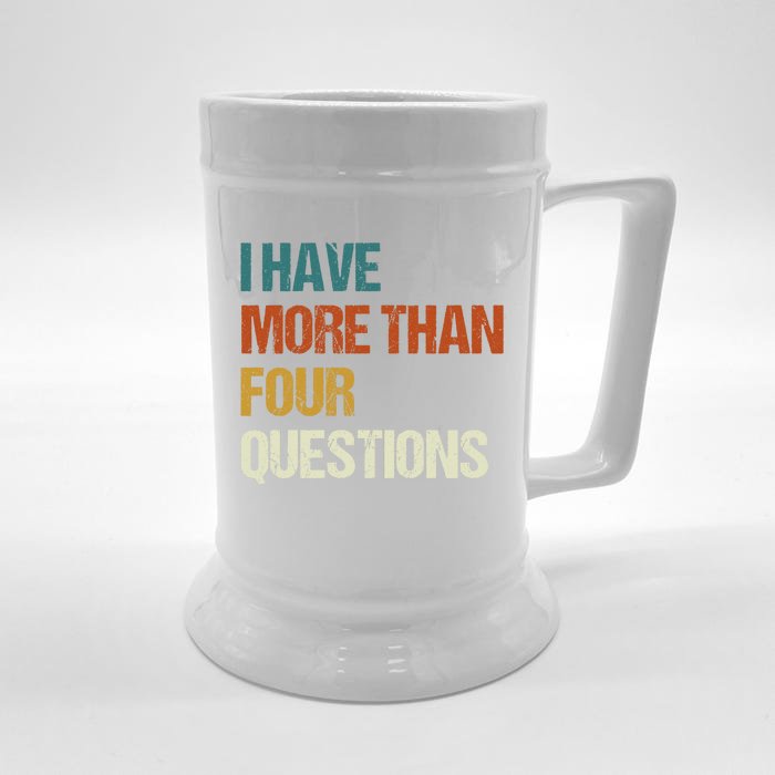 I Have More Than Four Questions Funny Passover Seder Front & Back Beer Stein