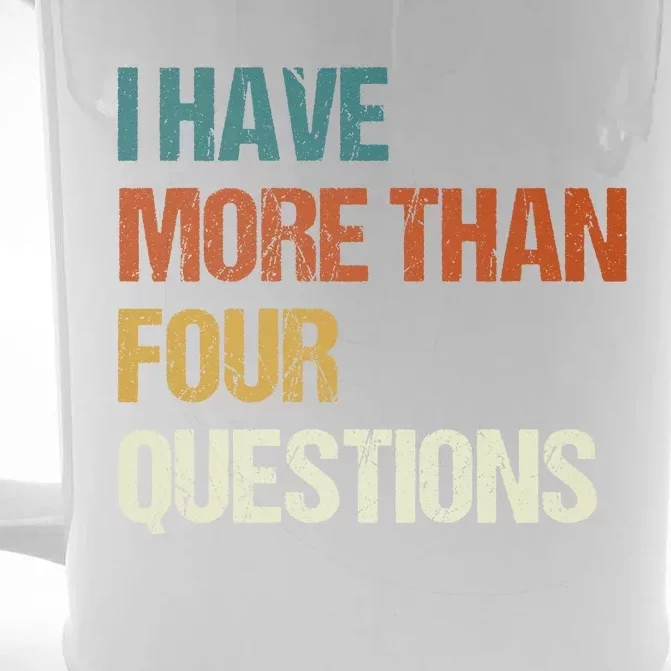 I Have More Than Four Questions Funny Passover Seder Front & Back Beer Stein