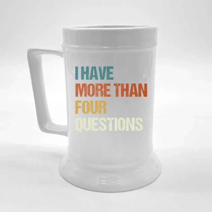 I Have More Than Four Questions Funny Passover Seder Front & Back Beer Stein