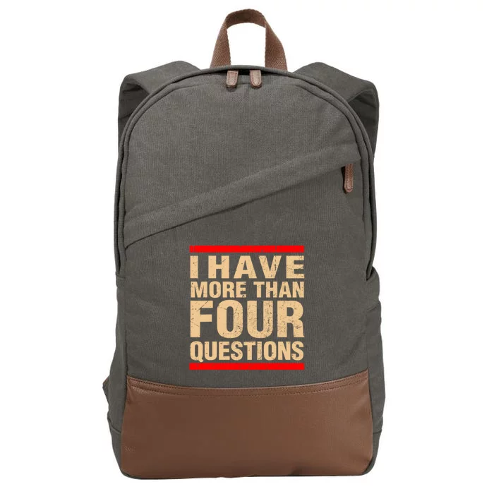 I Have More Than Four Questions Passover Cotton Canvas Backpack