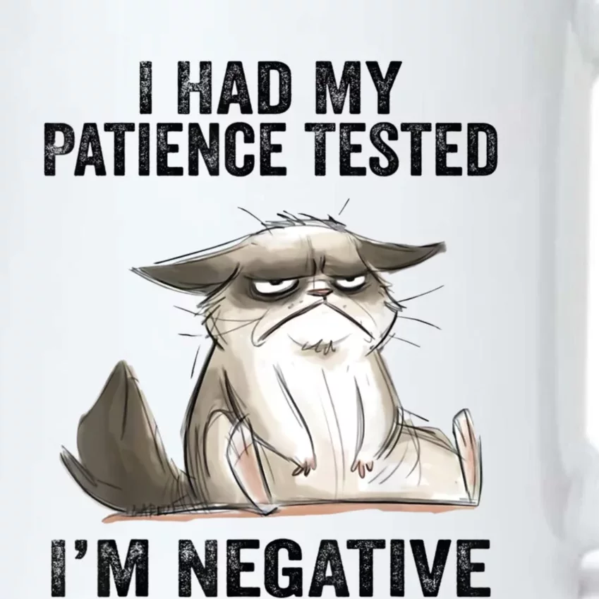 I Had My Patience Tested I'm Negative Cat Funny Sarcasm Black Color Changing Mug