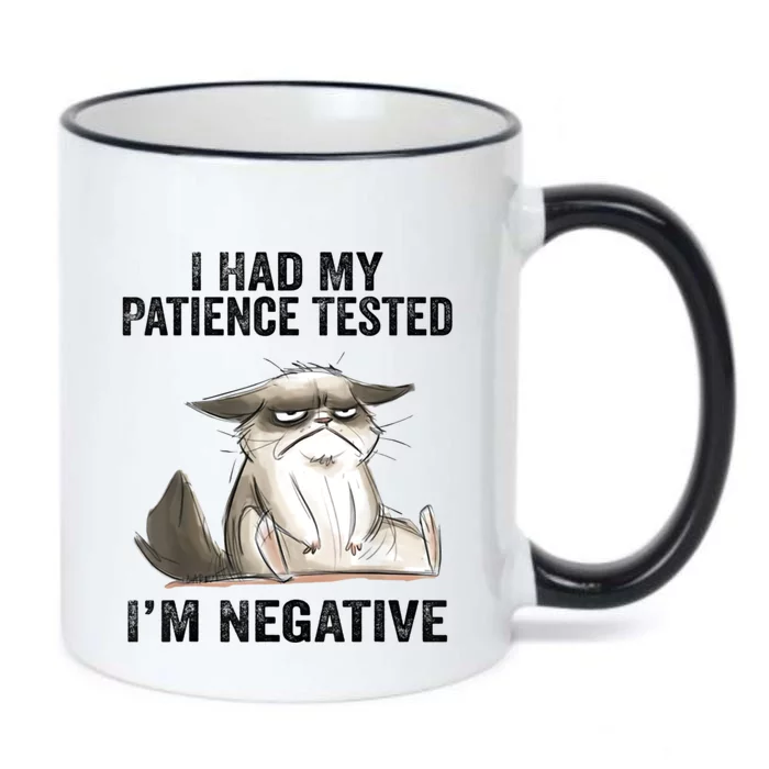 I Had My Patience Tested I'm Negative Cat Funny Sarcasm Black Color Changing Mug