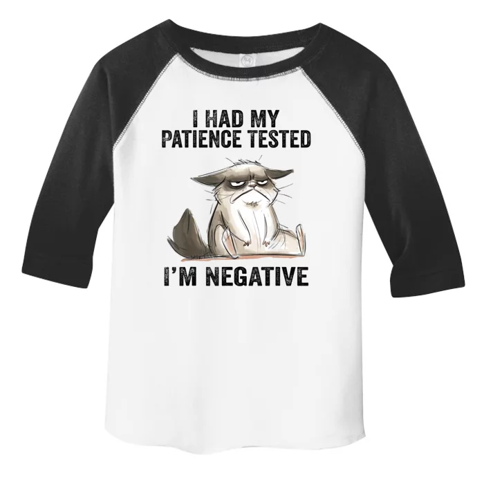 I Had My Patience Tested I'm Negative Cat Funny Sarcasm Toddler Fine Jersey T-Shirt