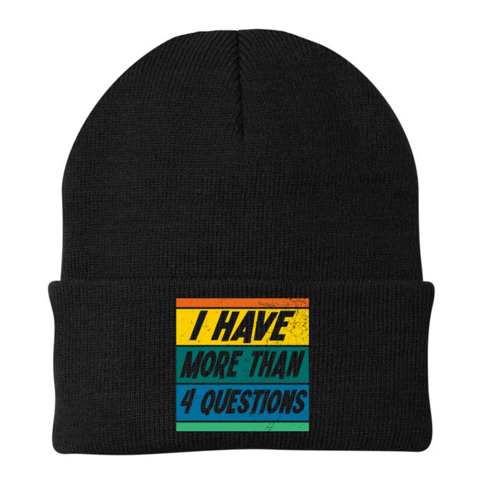 I Have More Than 4 Questions Passover Vintage Knit Cap Winter Beanie