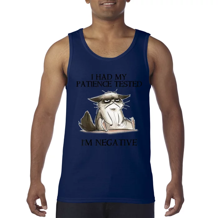 I Had My Patience Tested I'm Negative Cat Funny Tank Top