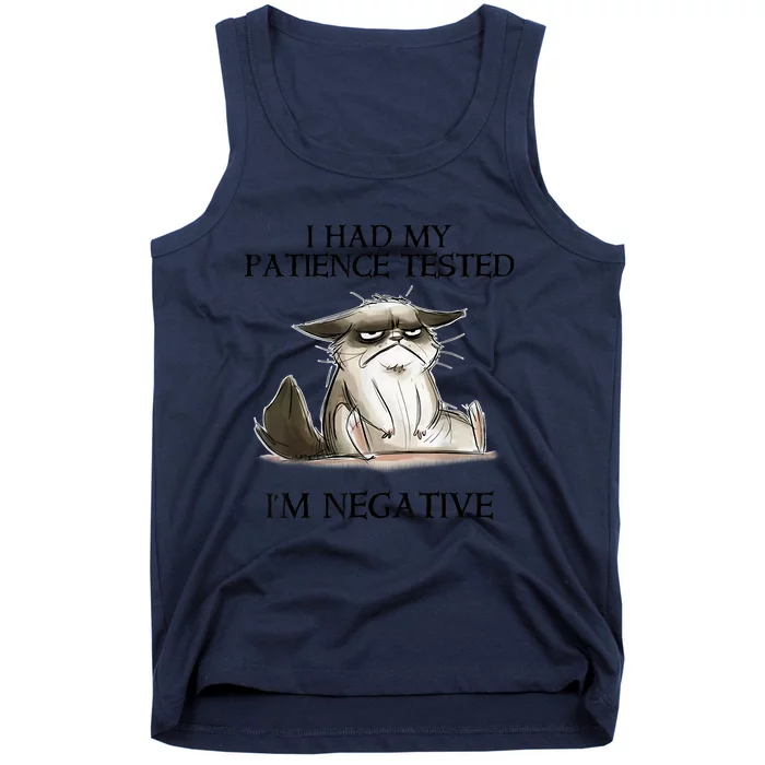 I Had My Patience Tested I'm Negative Cat Funny Tank Top