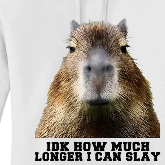 Idk How Much Longer I Can Slay Capybara Sarcastic Dank Women's Pullover Hoodie