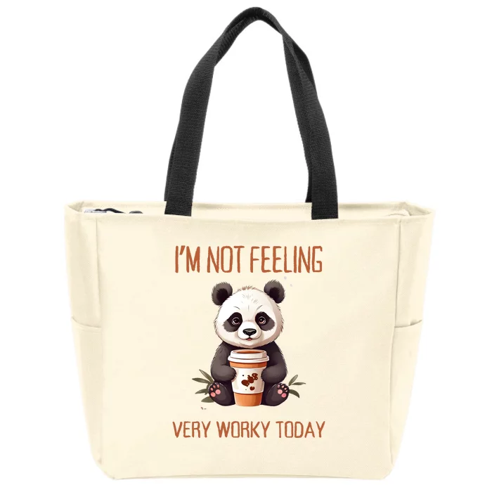 I Hate Mornings Panda Zip Tote Bag