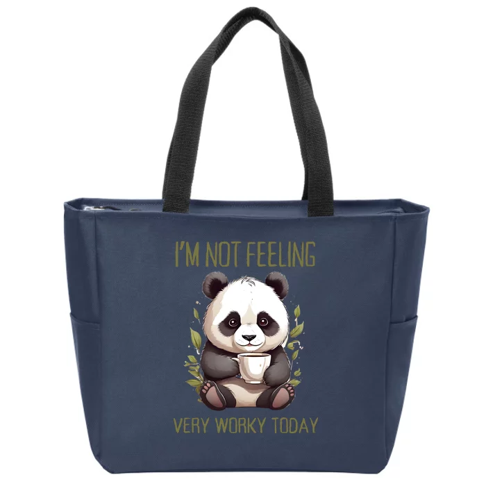 I Hate Mornings Panda Zip Tote Bag