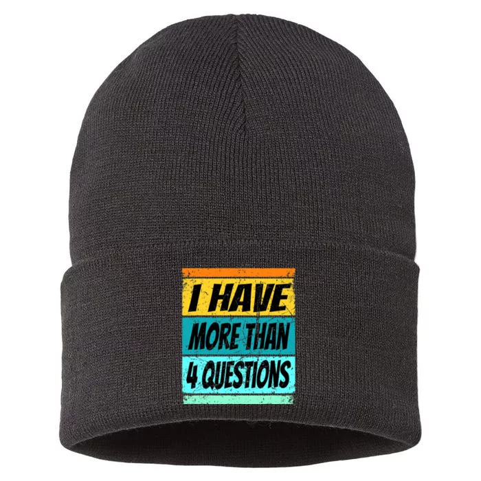 I Have More Than Four Questions Passover Sustainable Knit Beanie