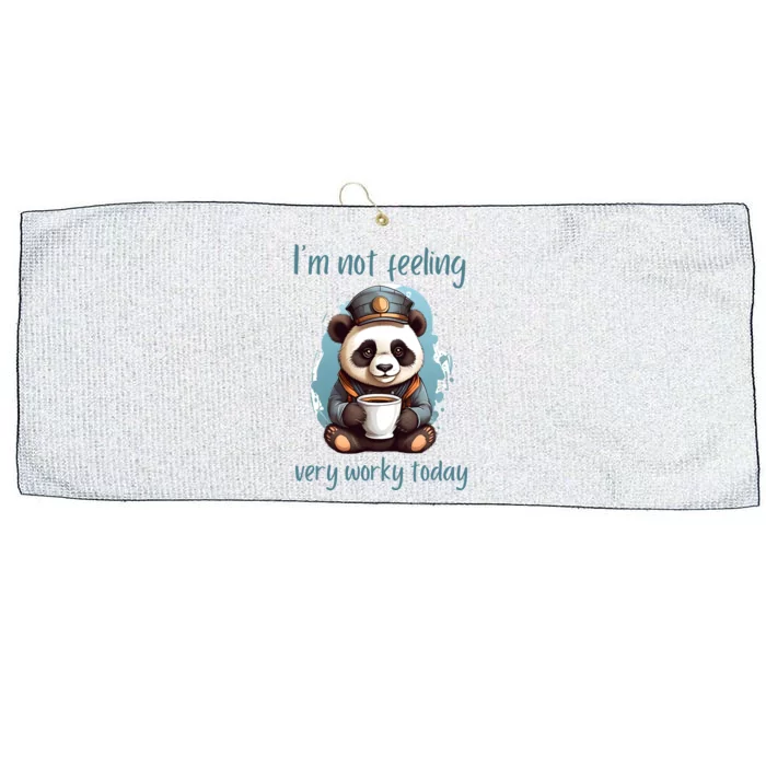 I Hate Mornings Panda Large Microfiber Waffle Golf Towel