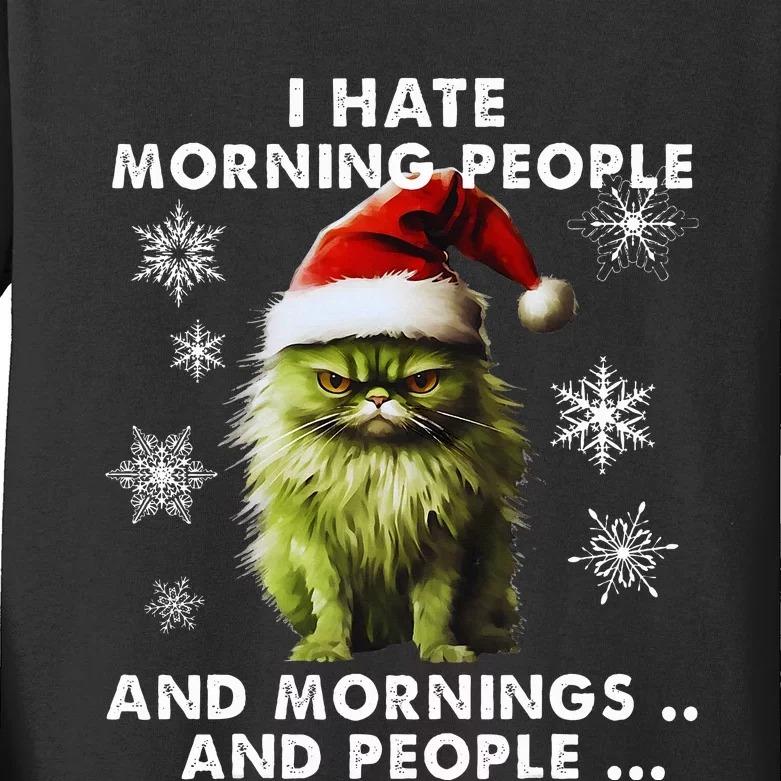 I Hate Morning People Cat Lover Christmas costume Kids Long Sleeve Shirt