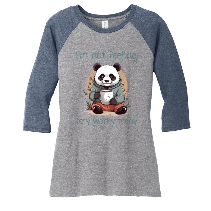 I Hate Mornings Panda Women's Tri-Blend 3/4-Sleeve Raglan Shirt