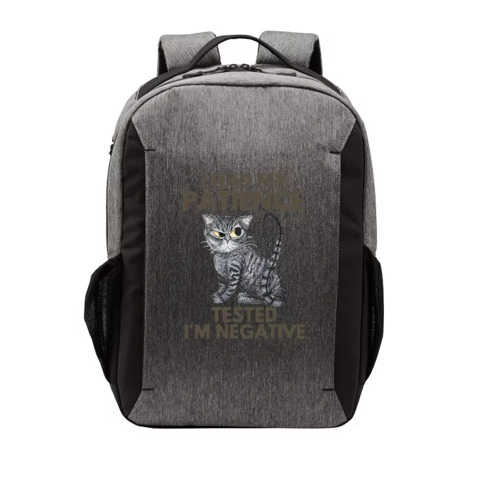 I Had My Patience Tested Im Negative Cat Funny Gift Vector Backpack