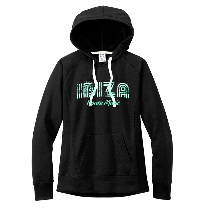 Ibiza House Music Teal Ibiza Spain Music Gift Women's Fleece Hoodie