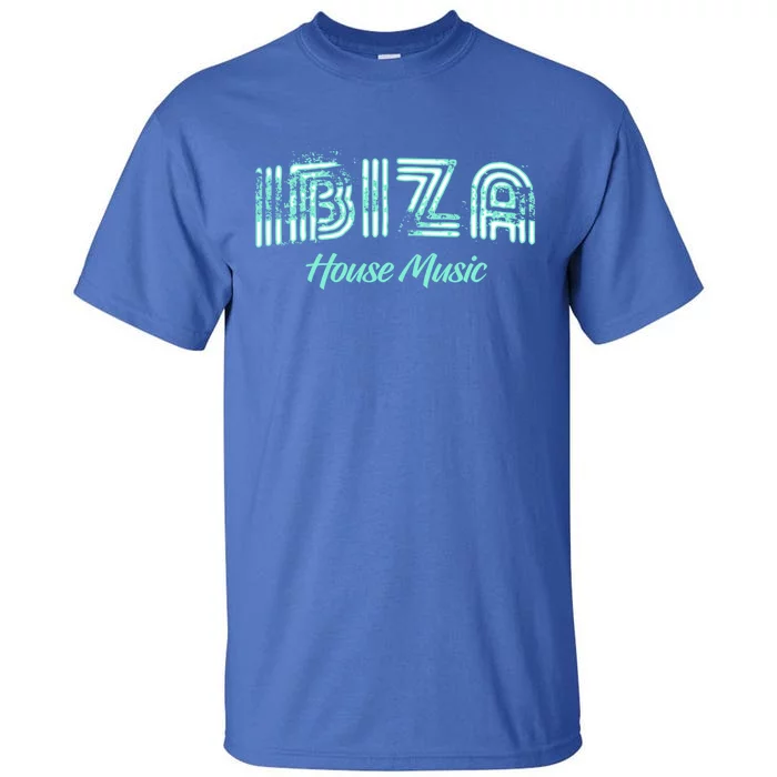 Ibiza House Music Teal Ibiza Spain Music Gift Tall T-Shirt