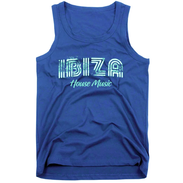 Ibiza House Music Teal Ibiza Spain Music Gift Tank Top