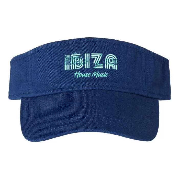 Ibiza House Music Teal Ibiza Spain Music Gift Valucap Bio-Washed Visor