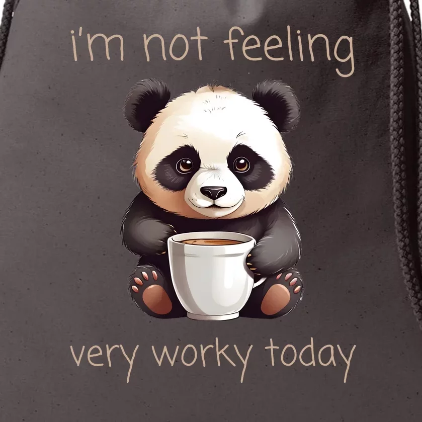 I Hate Mornings Panda Drawstring Bag