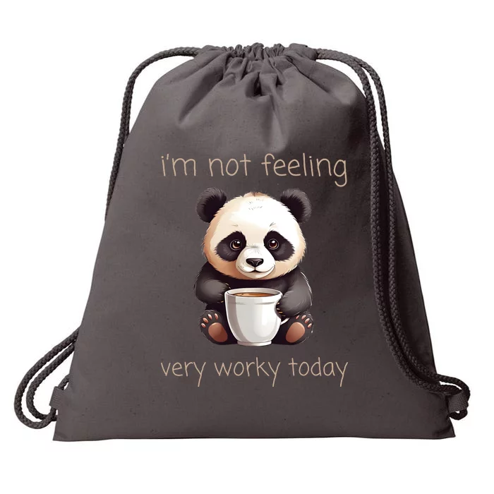 I Hate Mornings Panda Drawstring Bag