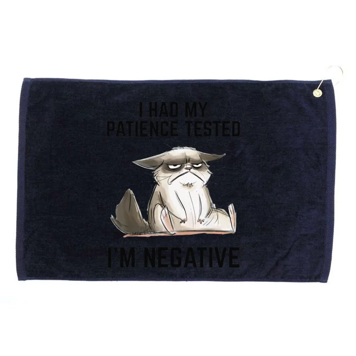 I Had My Patience Tested Im Negative Cat Funny Vintage Grommeted Golf Towel