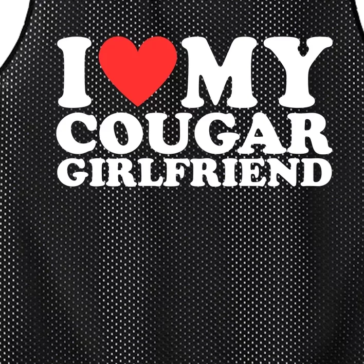 I Heart My Cougar Girlfriend Mesh Reversible Basketball Jersey Tank