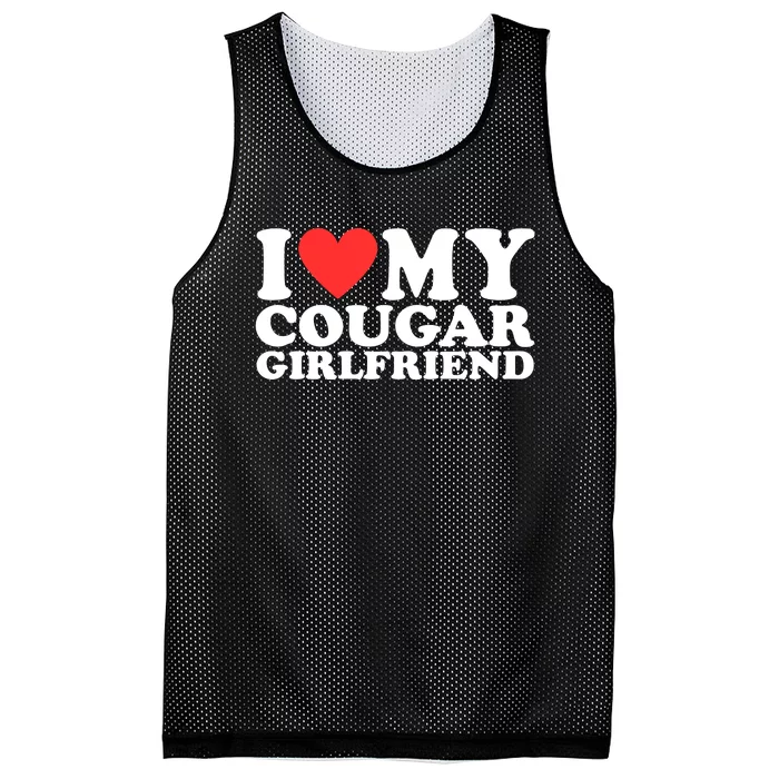 I Heart My Cougar Girlfriend Mesh Reversible Basketball Jersey Tank